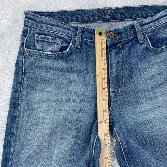 7 For All Mankind Pants Womens 31 Blue Ginger Flared Medium Wash Denim Jeans USA - Picture 9 of 15